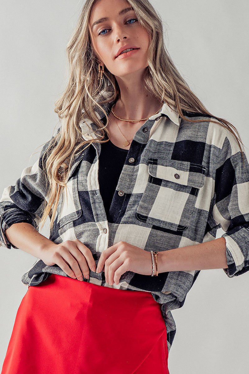 Plaid Flannel Button Down Shirt