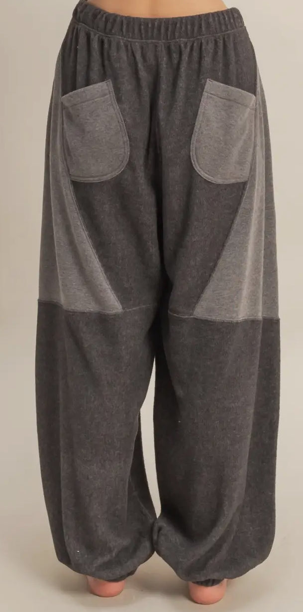 DOUBLE ZERO~ Contrasting High-Waist Casual Sweatpants