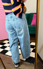 Load image into Gallery viewer, Bring The Drama Mineral Washed Barrel Jeans
