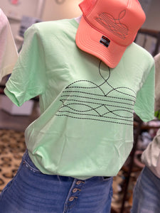 Boot Stitch Mint Tee