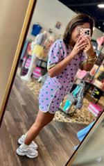 Load image into Gallery viewer, Lavender/Green Polka Dot Lounge Set
