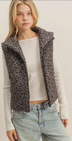 Load image into Gallery viewer, HYFVE ~ Leopard Print Puffer Vest
