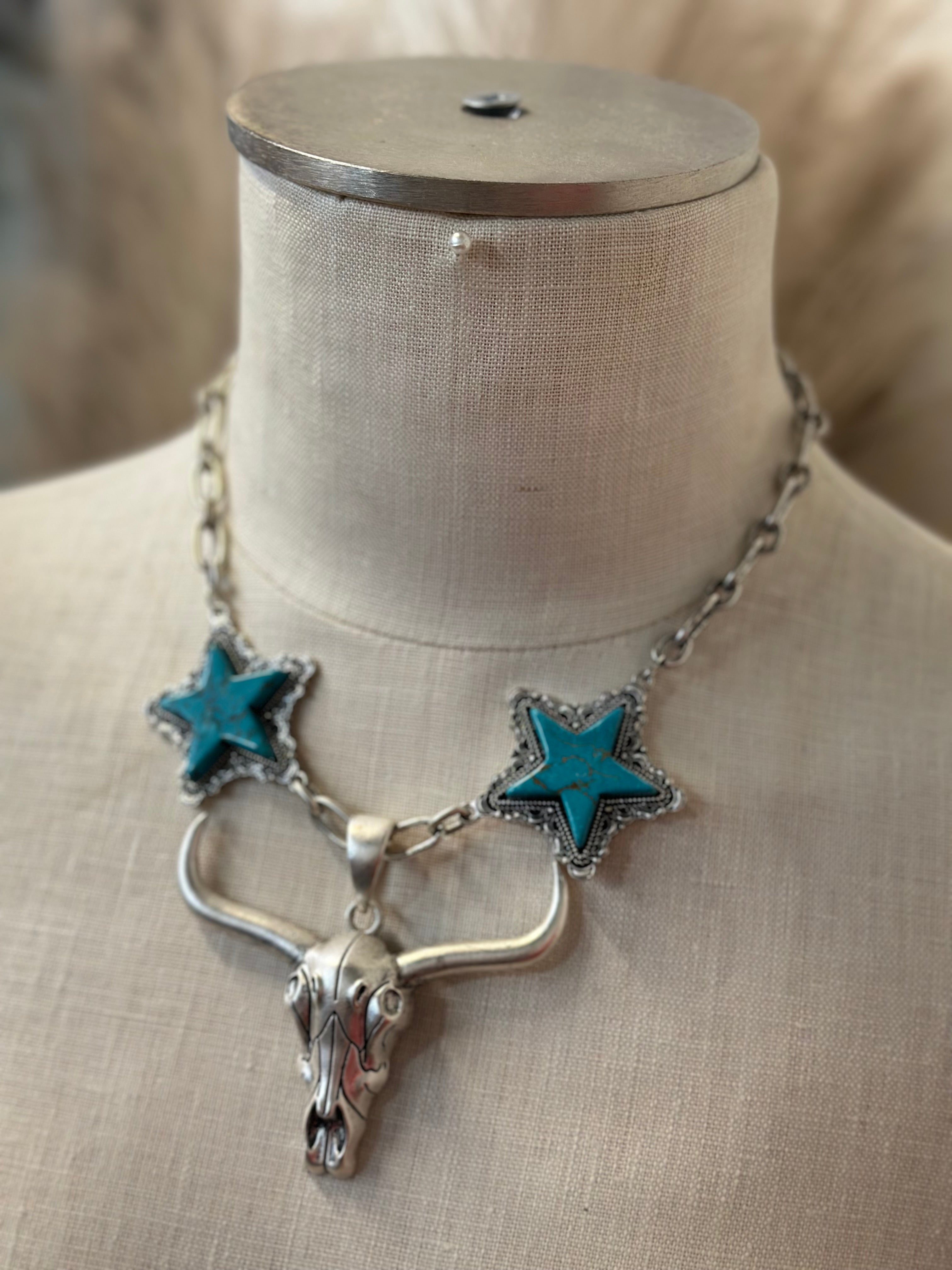 Lonestar Longhorn Turquoise Necklace