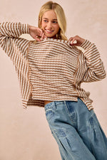 Load image into Gallery viewer, Bibi Texture Stripe Knit Top
