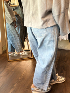 Side Checked Barrel Denim