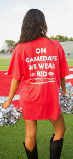Load image into Gallery viewer, CHARLIE SOUTHERN ~ On
Gamedays We Wear Red Tee (Front + Back Print)
