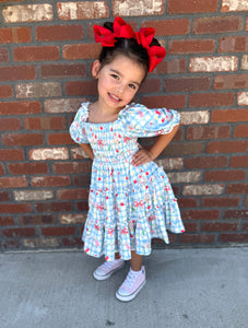 Honor Roll Smocked Ruffle Dress