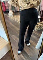 Load image into Gallery viewer, Hyfve Black Bell Bottom Knot Pants
