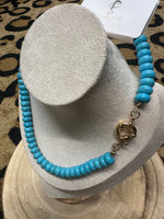 Load image into Gallery viewer, Natural  Stone Charm Spring Clasp Beaded Necklace
