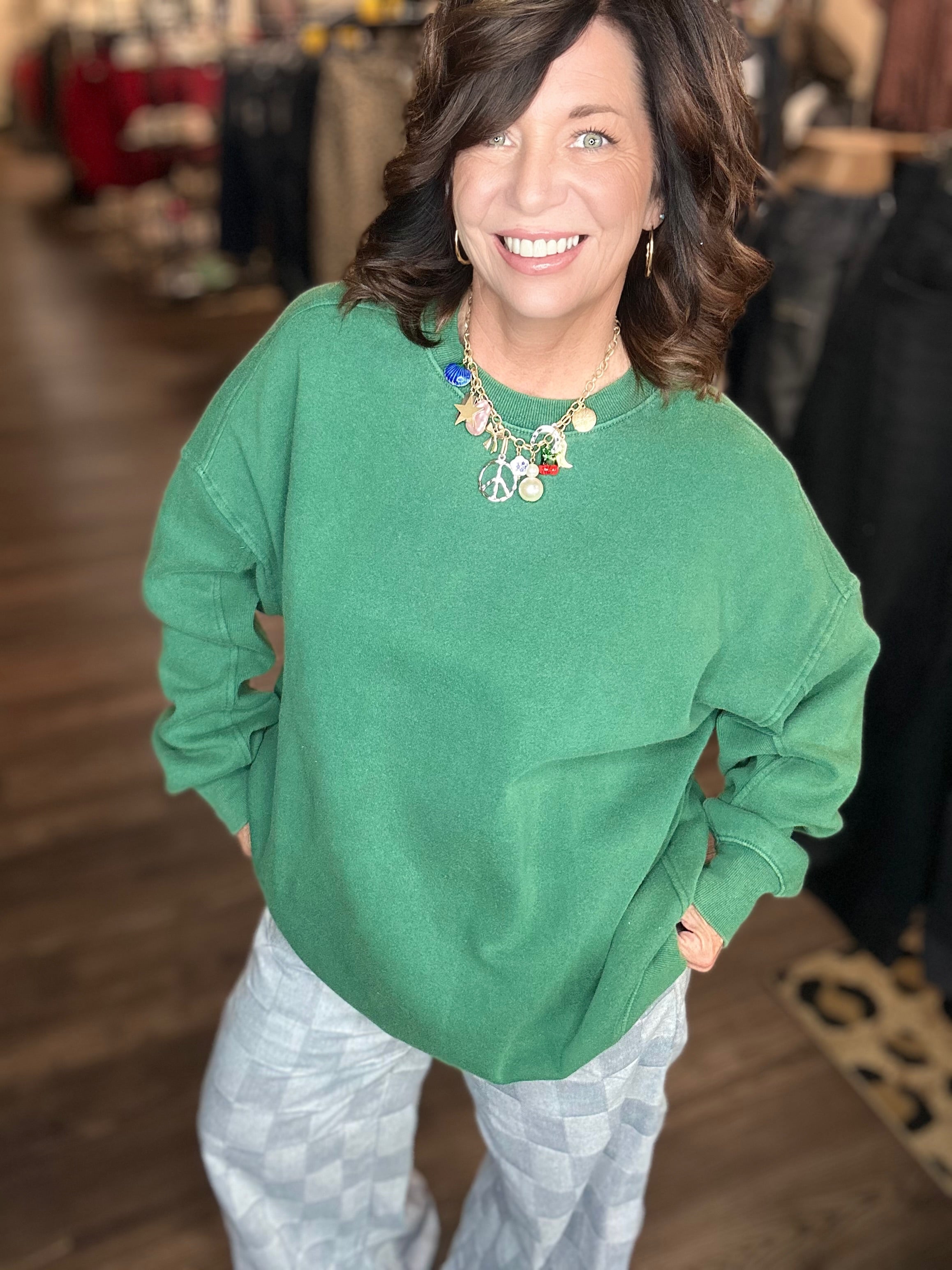 Hyfve Dark Green Mineral Wash Pullover