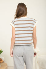 Load image into Gallery viewer, Stripe Crewneck Sleeveless Top

