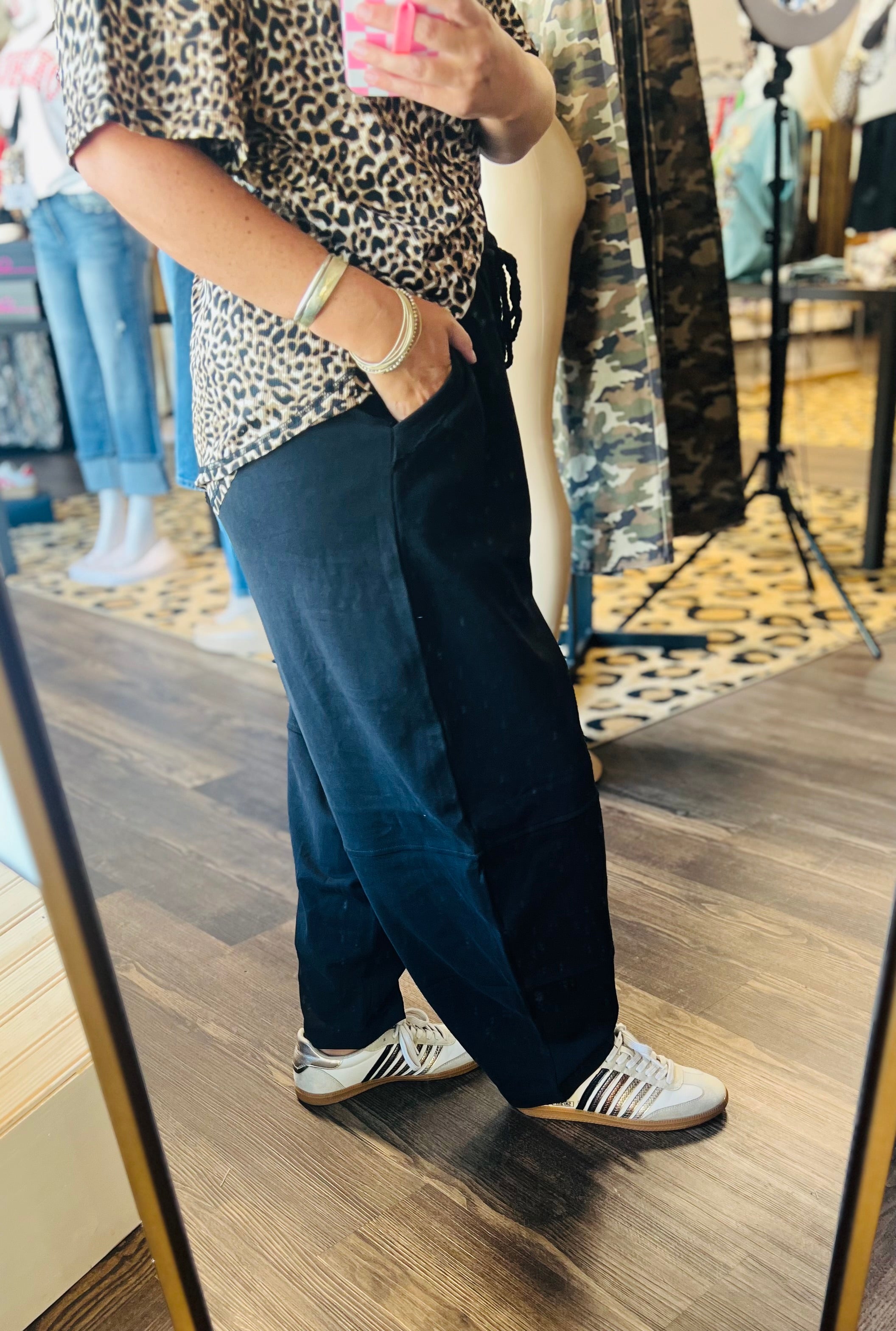 Black Barrel Pants