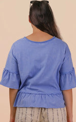 Load image into Gallery viewer, Very J Mineral Wash Ruffle Sleeve
