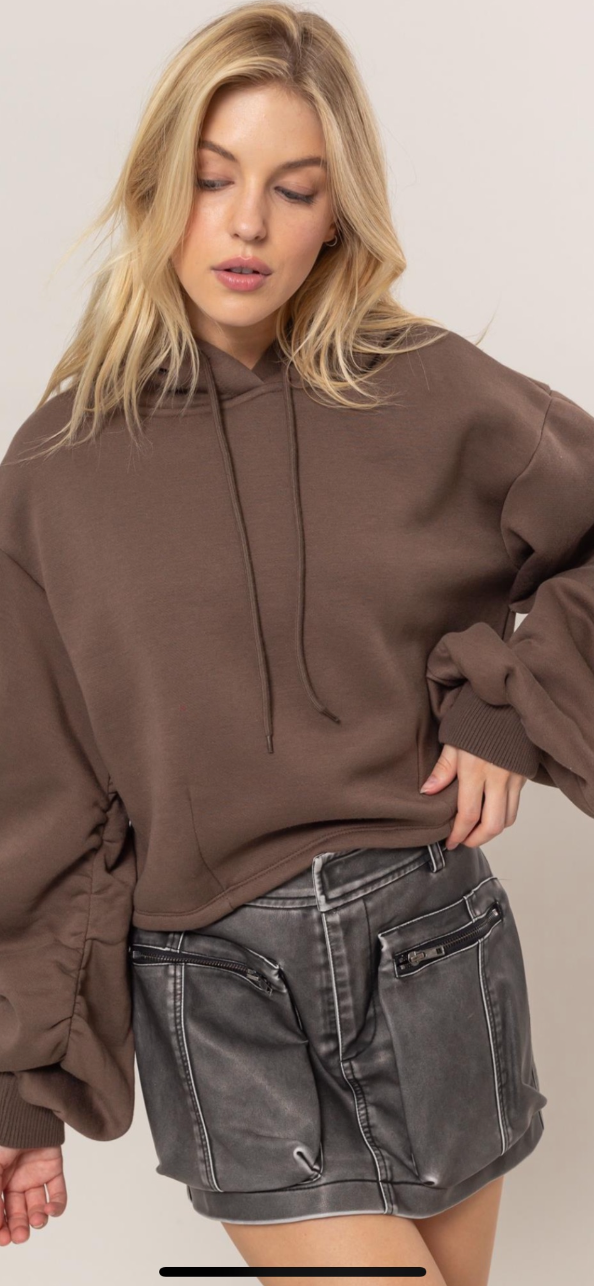 Hyfve Brown Hooded Sweatshirt