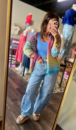 Load image into Gallery viewer, Rainbow Button Down Cardigan
