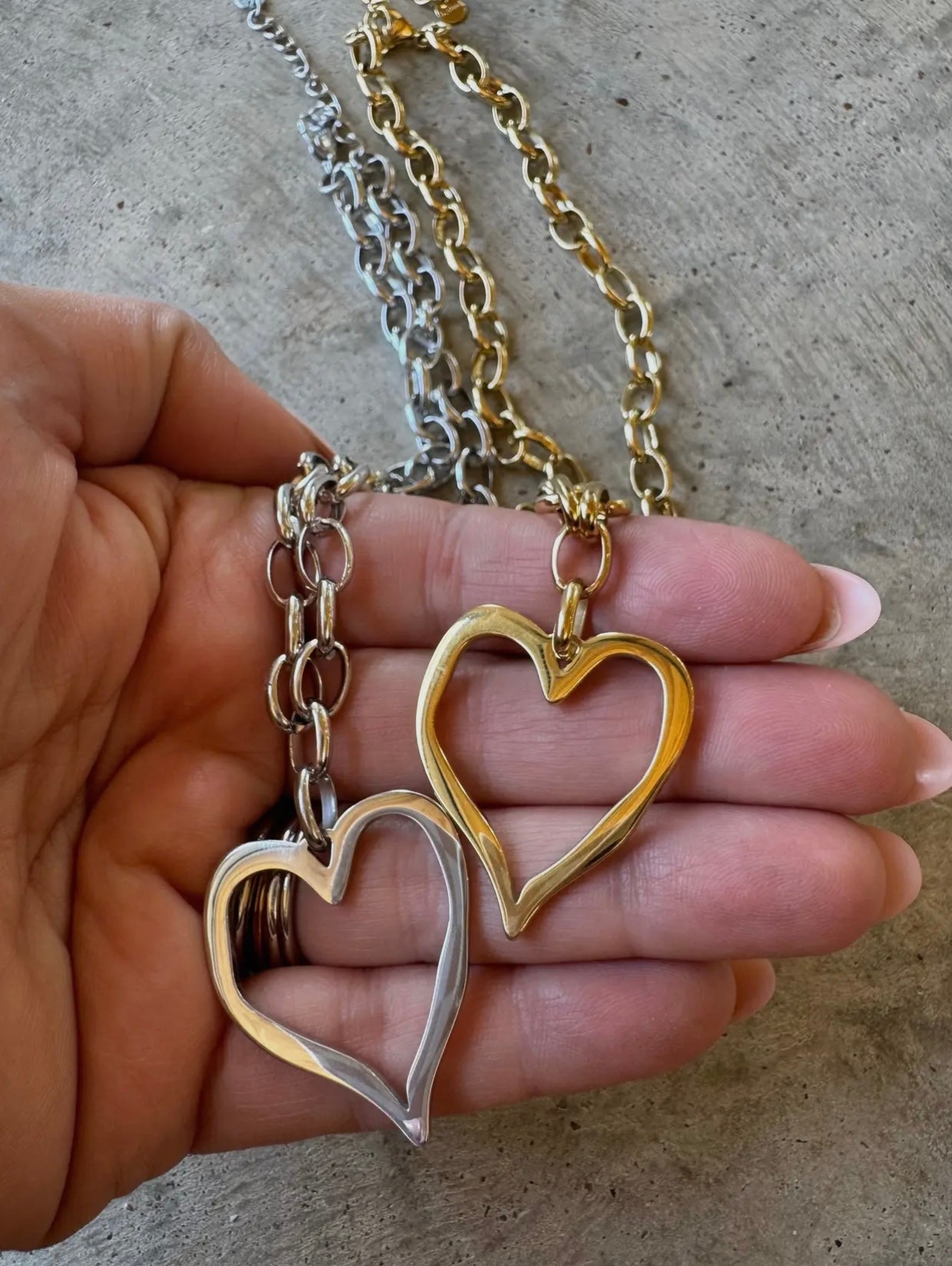 Heart Necklace Silver or Gold