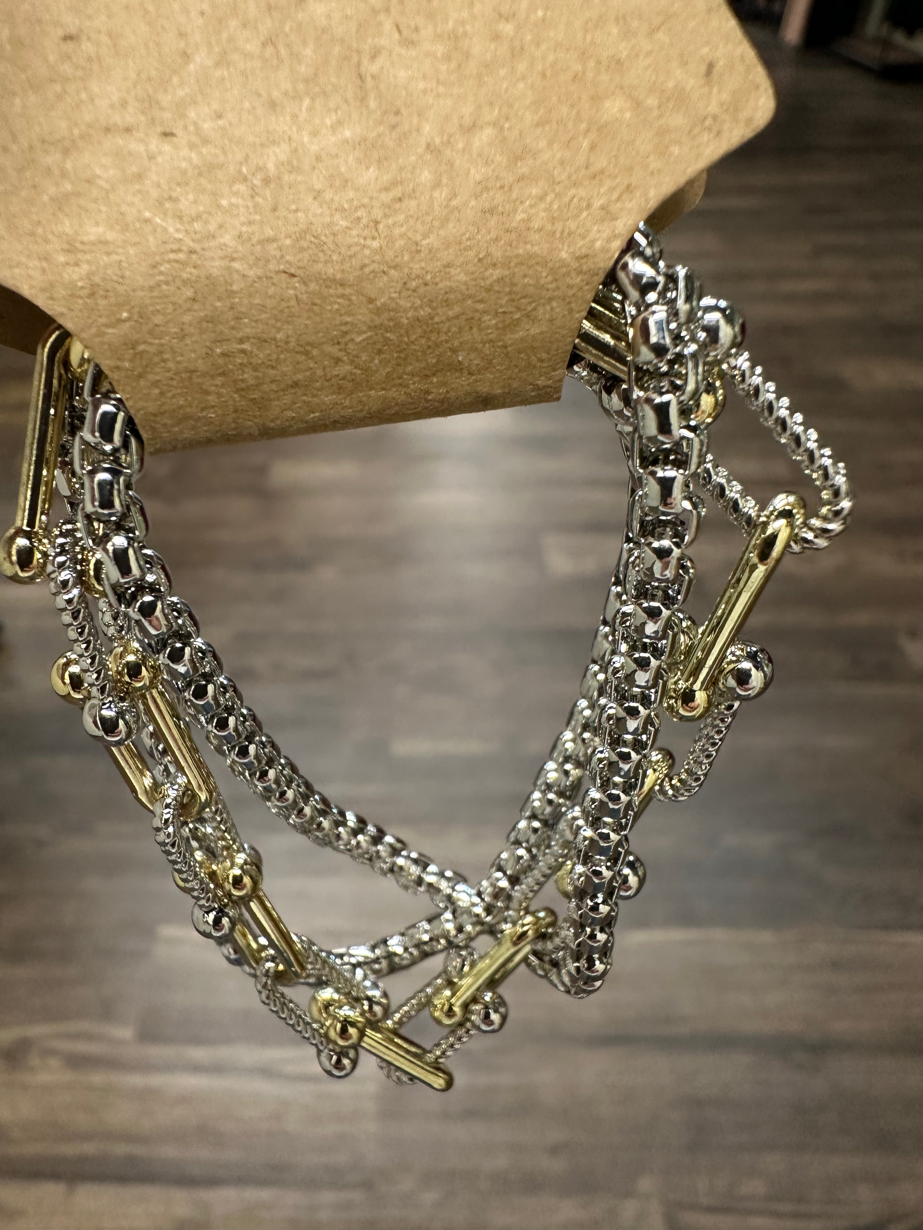 Triple Layer Bracelet W/Magnetic Closure