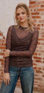 Load image into Gallery viewer, STERLING KREEK ~ BRONZED BLOOM MESH TOP
