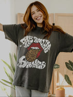 Load image into Gallery viewer, Livylu The Rolling Stones Leopard Words
Smoke Licensed Hi-Dive Tee
