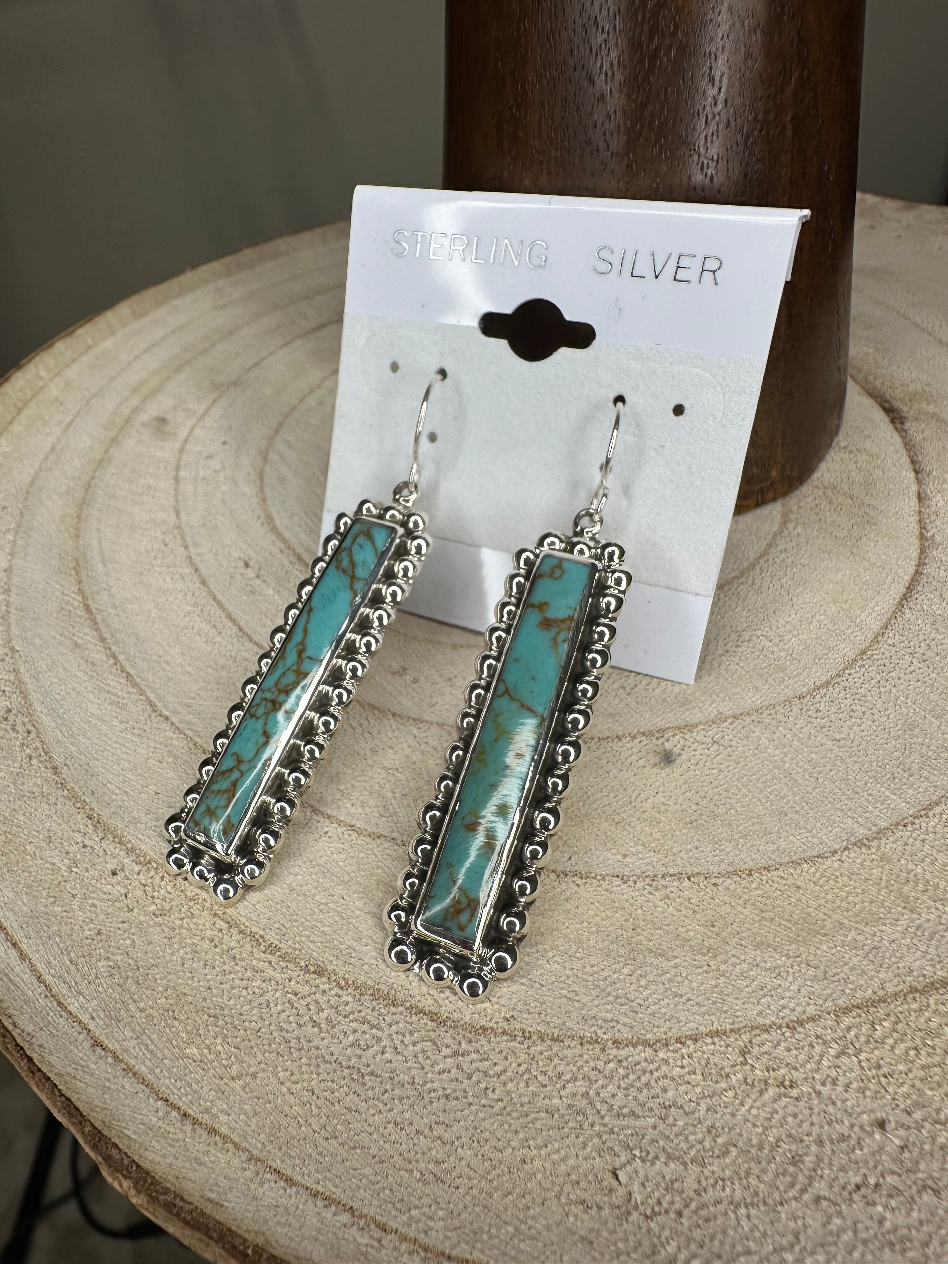 Sterling Silver Turquoise Bar Earring