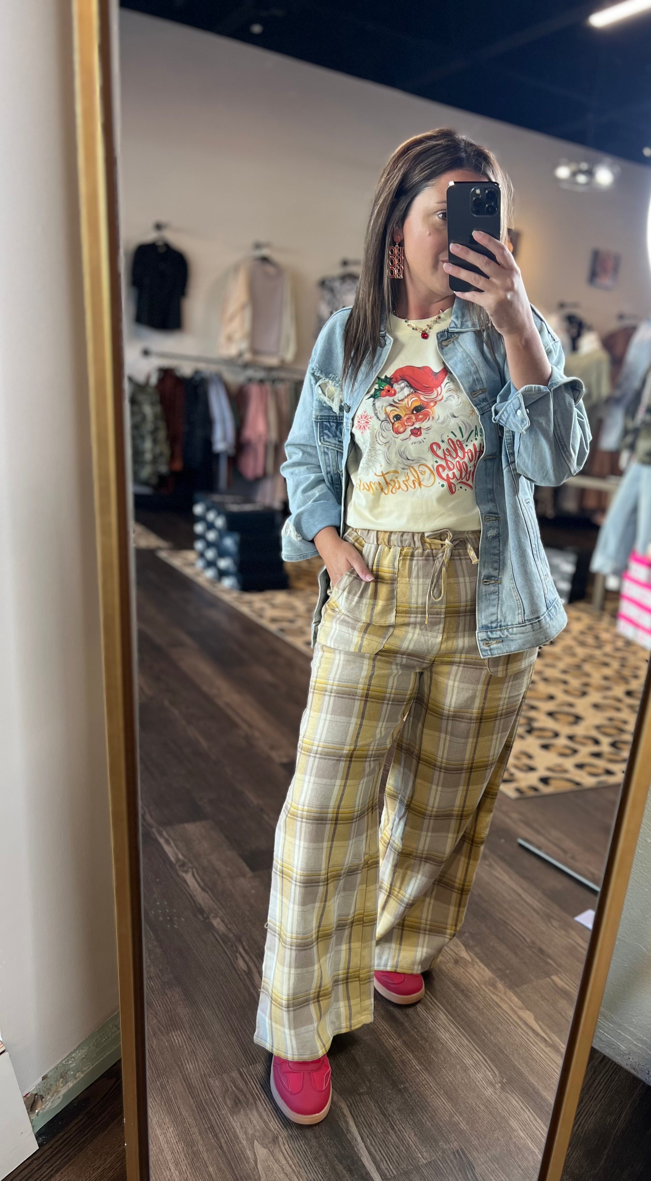 Mustard Flannel Pants with Pockets