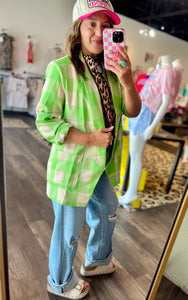 Neon Plaid Blazer
