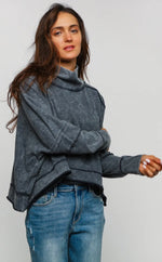 Load image into Gallery viewer, Kori America ~ Mineral Wash Thumbhole Knit Top
