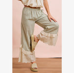 Load image into Gallery viewer, Bibi Stripes Woven Ruffle Lace Hem
