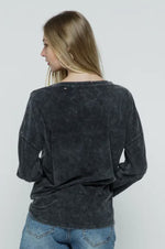 Load image into Gallery viewer, Blue B Mineral Washed Distressed
Knit Top
