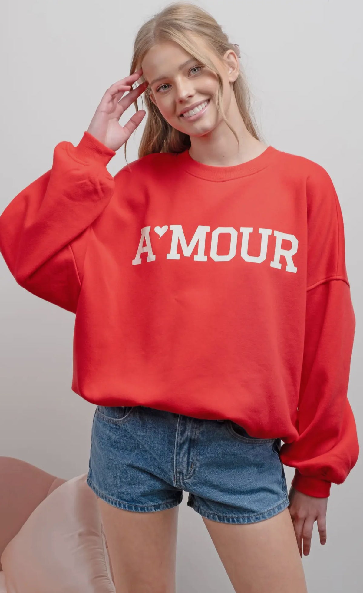 Blu Pepper Amour Graphic Crew Neck Sweatshirt