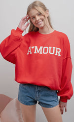 Load image into Gallery viewer, Blu Pepper Amour Graphic Crew Neck Sweatshirt
