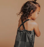 Load image into Gallery viewer, Children’s Tank Jumper Black Denim Check
