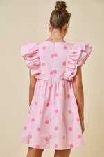 Load image into Gallery viewer, Polka Dot Babydoll Empire Waist Ruffle Mini Dress
