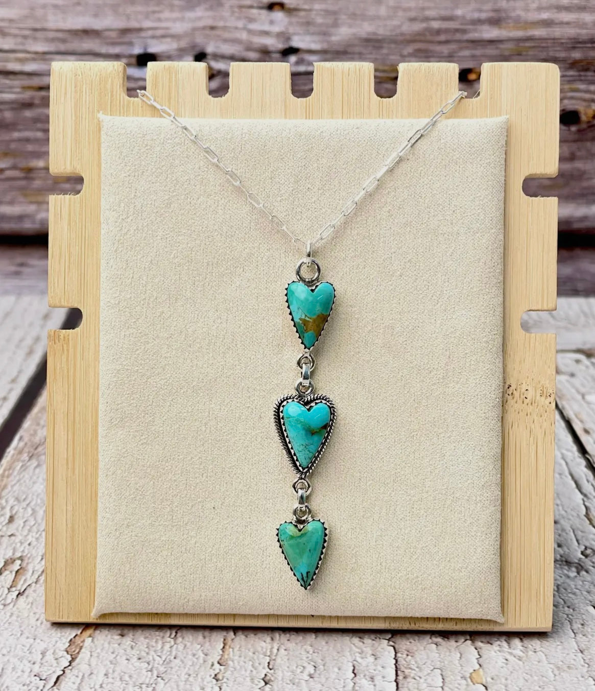 Sterling Silver Multi Heart Drop Necklace