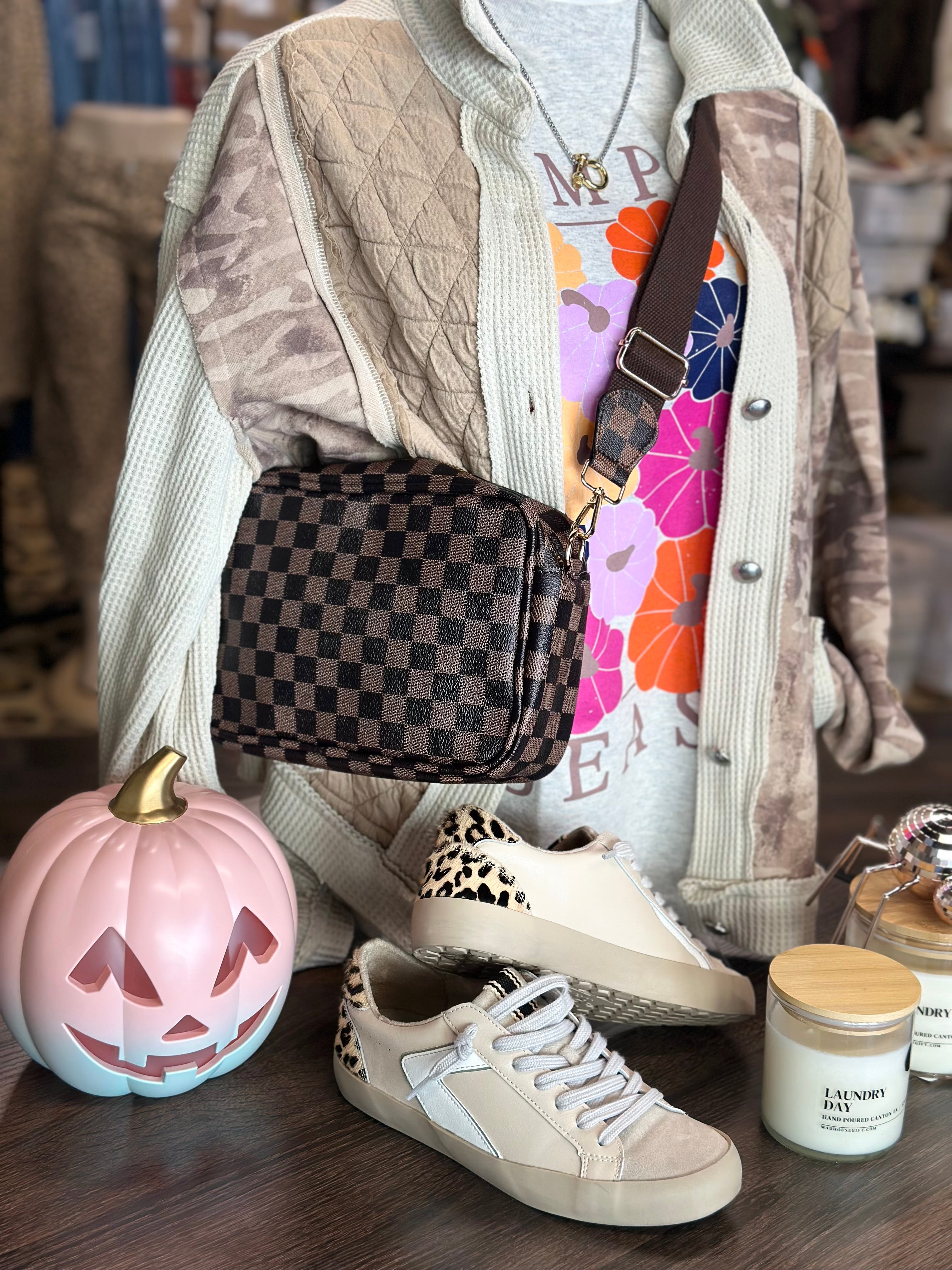 Brown/Black Check Purse