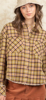 Load image into Gallery viewer, Checked Flannel Button Up Top

