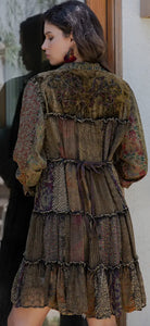 Artisan Embroidered Shirt Dress in
Mixed Motifs