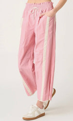 Load image into Gallery viewer, Nylon Barrel Leg W/Sporty Stripe Pant
