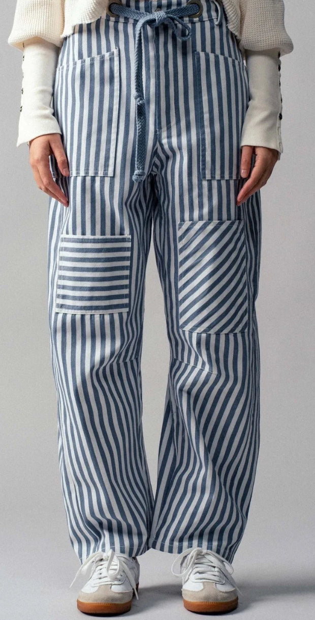 Urban Daisy Railroad Pinstripe Utility Pant