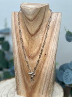 Load image into Gallery viewer, Silver Paper Clip Chain Letter Necklace
