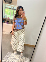 Load image into Gallery viewer, Oatmeal Polka Dot Barrel Jeans
