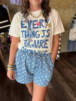 Load image into Gallery viewer, High Rise Paper Bag Polka Dot Denim Shorts
