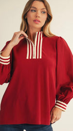 Load image into Gallery viewer, Burgundy Color Rib Band Top
