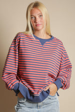 Load image into Gallery viewer, Stripe Comfy Casual Oversized Knit Top
