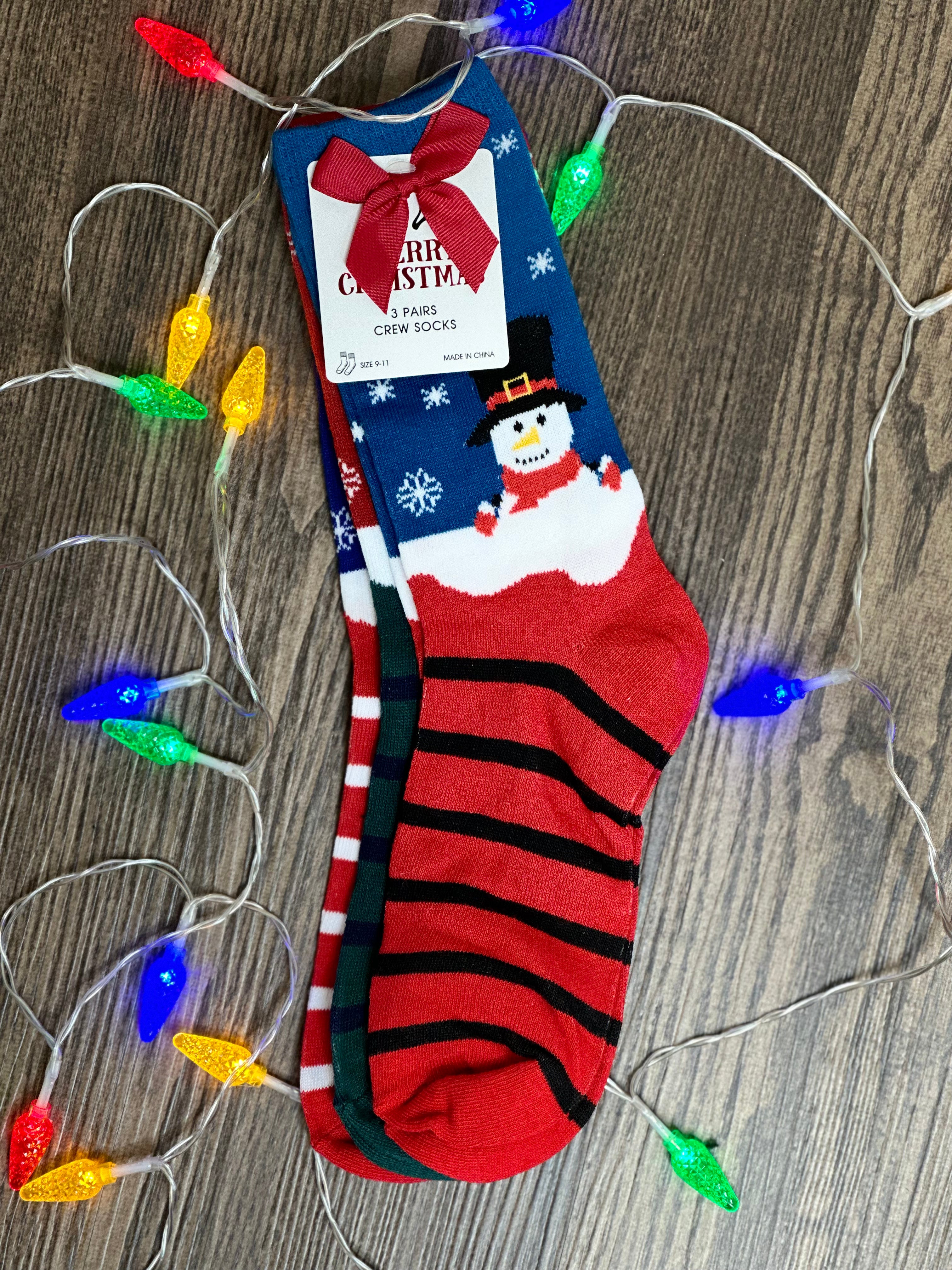 Merry Christmas Socks Pack of 3