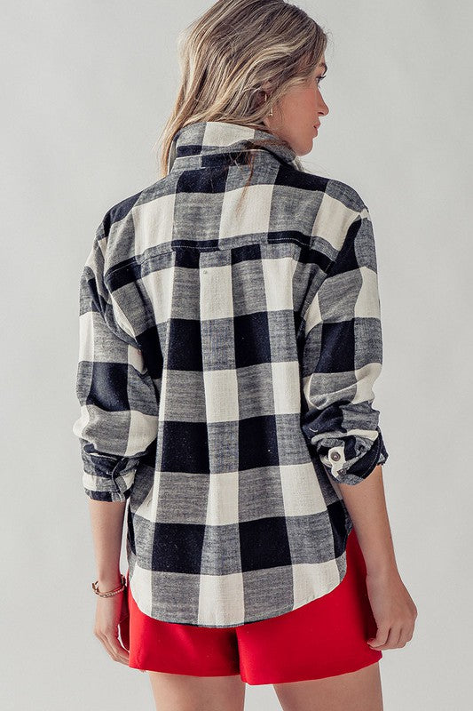 Plaid Flannel Button Down Shirt