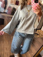 Load image into Gallery viewer, Oversized Bell-Sleeve Distressed Sweatshirt
