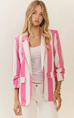 Load image into Gallery viewer, Vertical Stripe Relaxed Blazer
