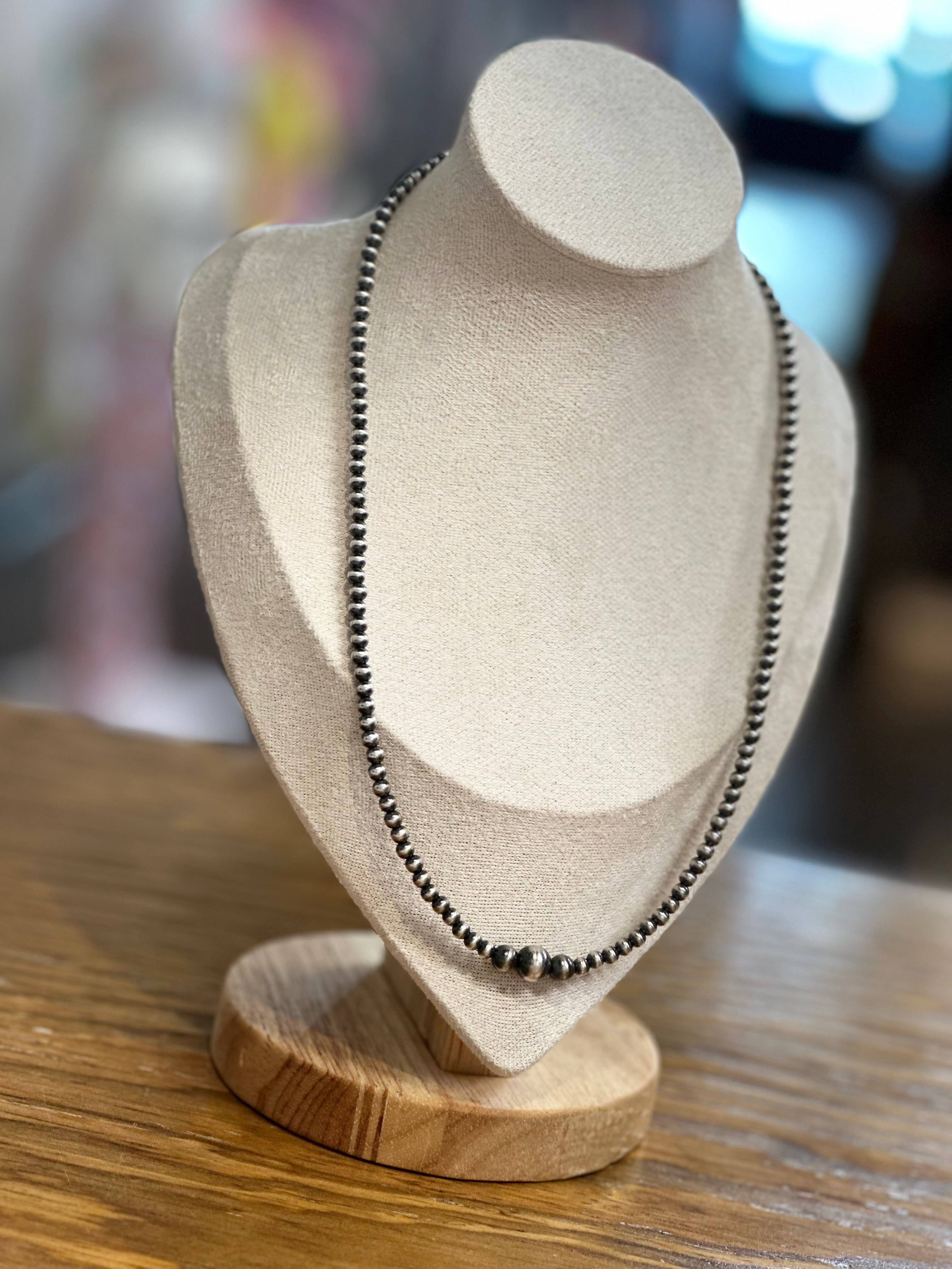 Sterling Silver Pearls W/Large Center Pearl