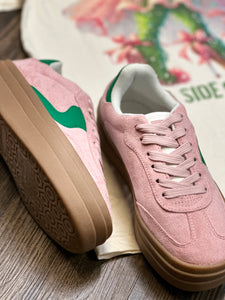 Platform Low Top Sneaker pink/green